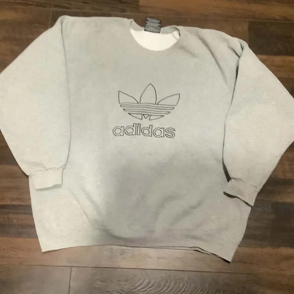 Vintage‎ 90s Adidas Trefoil Embroidered Crewneck XL Sweatshirt Made in USA